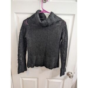 Anthropologie Mohair Cowl Neck Sweater Women Black Fuzzy - Size XS